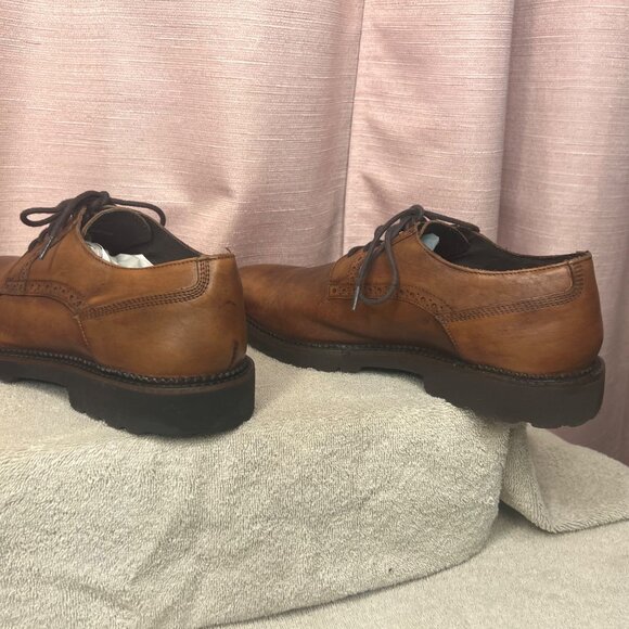 HUSH PUPPIES Nelson Sterling IIV Men Shoes Tan Leather Oxfords Lace Up11W Brogue - Picture 8 of 16